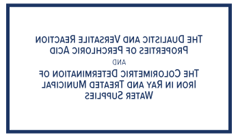 Versatile Reaction properties of Perchloric acid, Iron Determination in municipal water supplies, Technical Library, GFS Chemicals